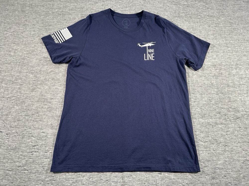 Nine Line Shirt Mens Extra Large Navy Blue United We Stand Military Veteran USA